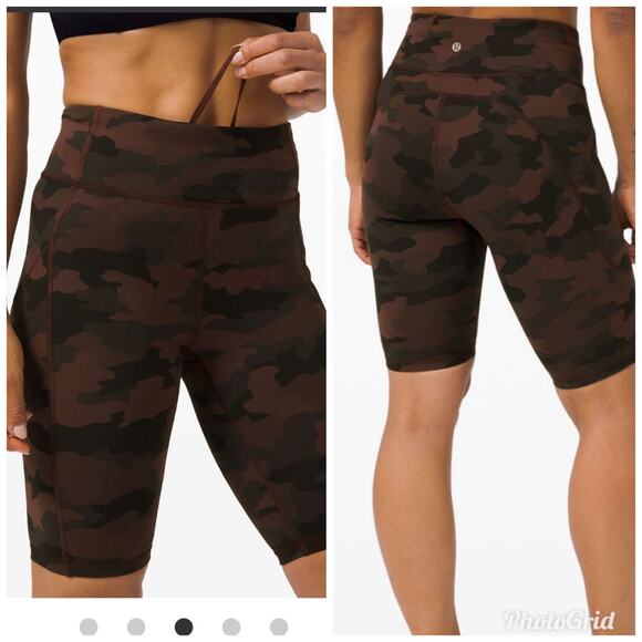 Lululemon Invigorate High-Rise Short 10" Heritage 365 Camo Brown Size 8 - Picture 1 of 7